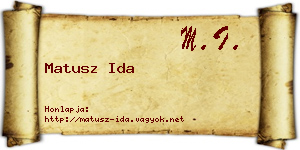 Matusz Ida névjegykártya
