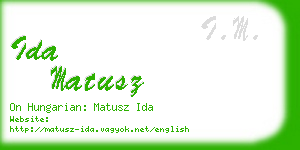 ida matusz business card